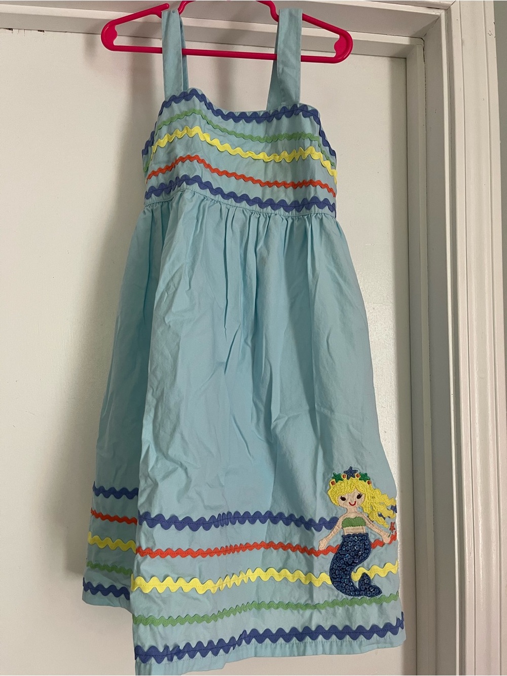 Gymboree Light Blue Mermaid Sundress with Multicolor Rickrack